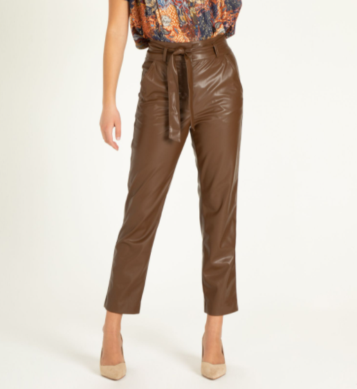 Maci Brown Leather Pants