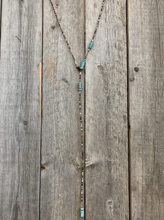 J Forks Multi-Color Beaded Necklace