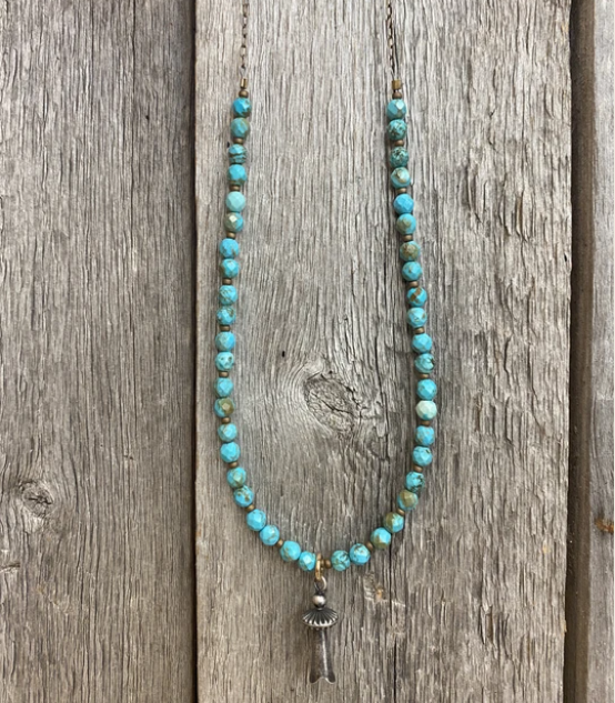 J. Forks Turquoise Necklace with Pendant