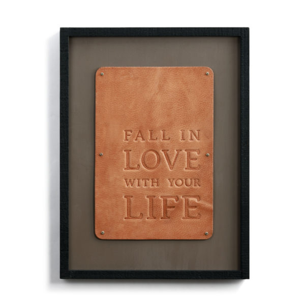 Love Your Life Genuine Leather Wall Art