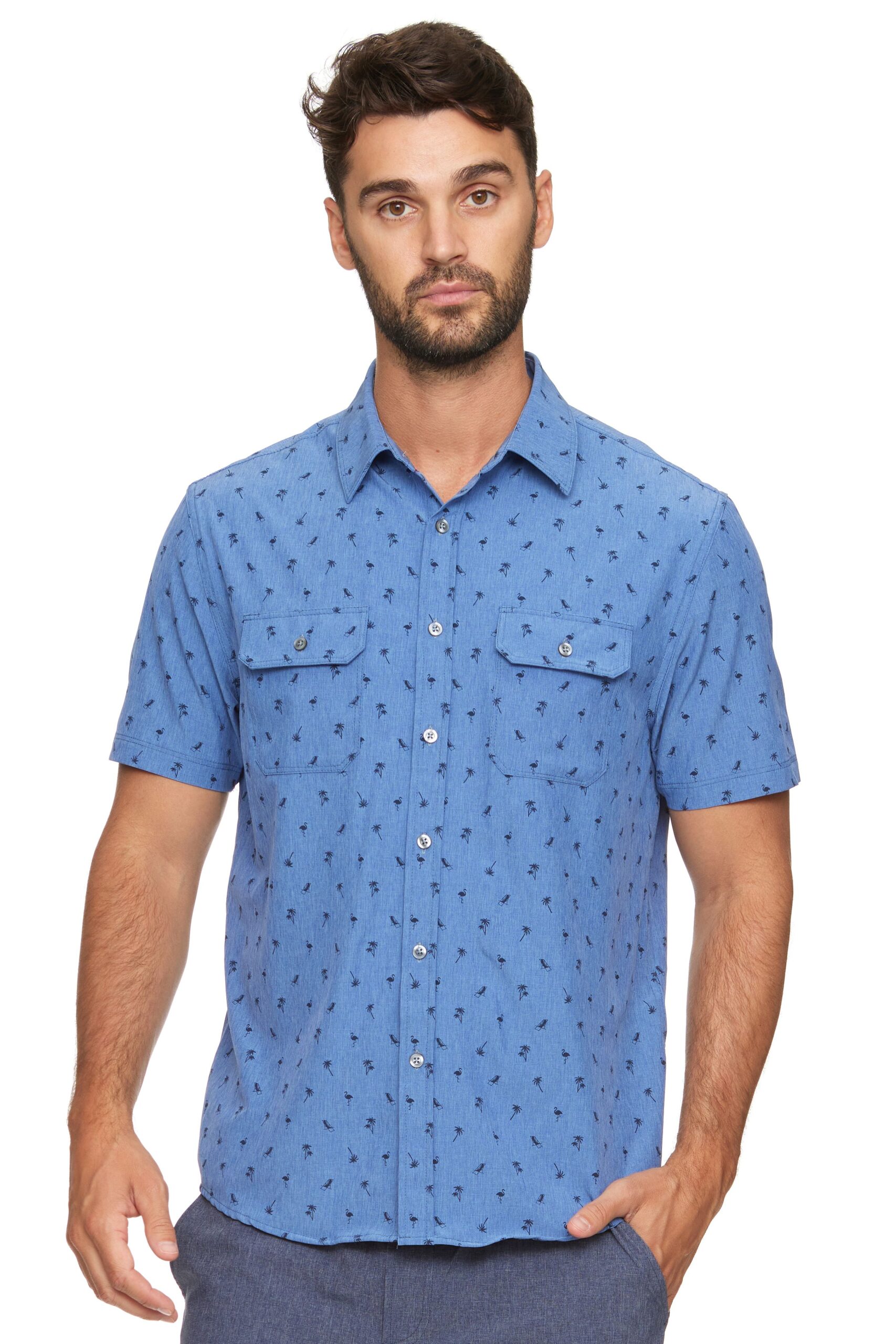 Tuscaloosa Short Sleeve Flamingo Button Up - Frontier Justice